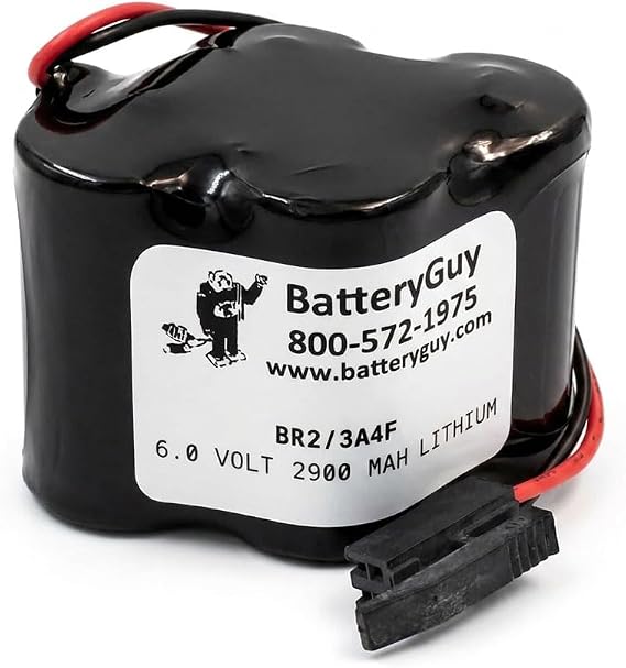 BatteryGuy CUSTOM-107 Replacement 6V 2900mAh Lithium PLC Battery Brand Equivalent (Non Rechargeable)
