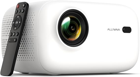 Mini Projector with WiFi and Bluetooth, 4K 1080P Portable Projector, 18000 Lumens Outdoor Movie Projector Support Electric Focus & Auto Vertical Keystone, Smart Video Projectors for Phone/PC/TV Stick