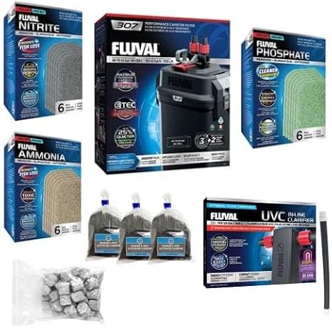 307 Canister Filter w/High Performance Media & UV Upgrade Bundle (10 Items)
