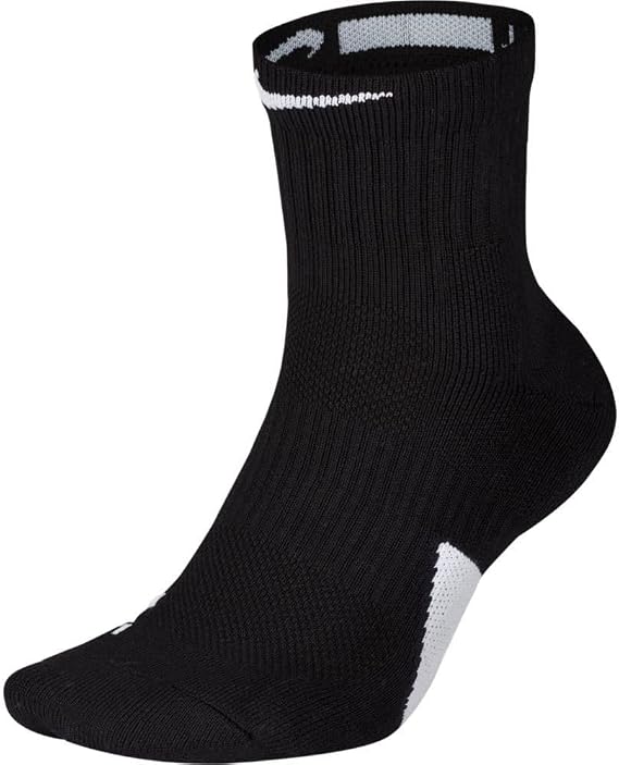 Nike SX7625 013 Elite Mid Socks, Black/White, 10.6 - 11.4 inches 27 - 29 cm