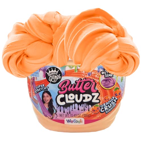 Compound Kings Fluffy Butter Cloudz Scented Large Slime Bucket for Kids Soft, Squishy, Non-Toxic Sensory Toy | Orange Crush Slime Gift