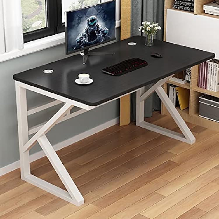 Study Computer Desk,Heavy Duty Office Desk Multipurpose Writing Desk with Cable Management,Stable Work Desk PC Table Modern Style Laptop Desk for Bedroom, Gaming80x60x75cm31x24x29in, Black