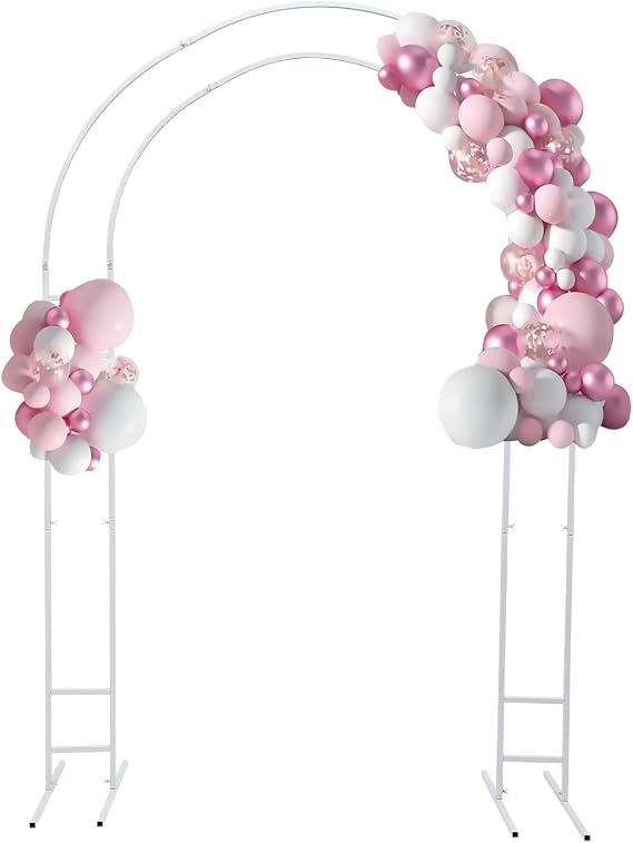 Metal Open Arch Backdrop Stand, 7.2FT Double Arch Backdrop Frame with Base