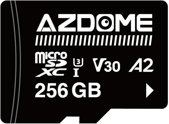 AZDOME 256GB Micro SD Card microSDXC Memory Card for M550 Max, GS63H Pro, PG17 Max, PG17 Pro Dash Cam Full HD & 4K UHD, U3, A2, V30