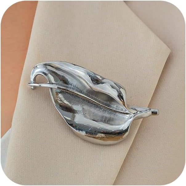 Delicate Gold Leaf Brooch Pin for Women, Unique Irregular Silver Leaves Collar Suit Brooches Pins Trendy Party Formal Dress Accessories Jewelry Gift