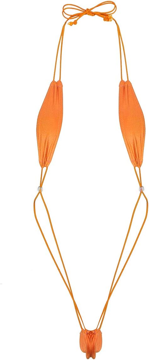 FGHSFRT Micro Sling Bikini Extreme Slingshot Sexy Slutty Mini Bikinis G String Swimsuit for Women Tiny Skimpy Bathing Suit Orange