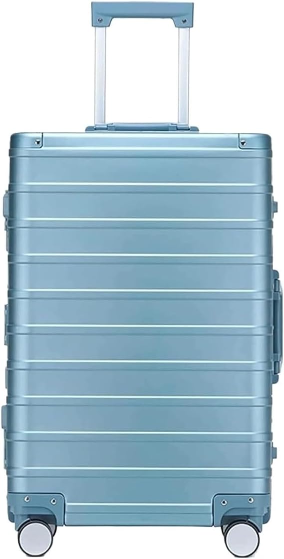 Luggage Aluminum Frame Hard Suitcase with TSA Lock No Zipper with Spinner Silent Wheels Suitcases with Wheels(B,24")