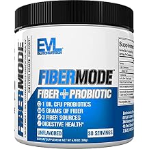 Evlution Nutrition FiberMode - Fiber + Probiotic Powder - Digestive Health & Immune Support - 1bil CFU Probiotics + 5g Fiber - Gluten Free & Vegan - Unflavored - Dietary Supplement - 30 Servings