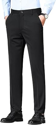 Mylldey Mens Regular Fit Dress Pants Casual Business Flat Front Mens Wrinkle Free Comfort Stretch Pants