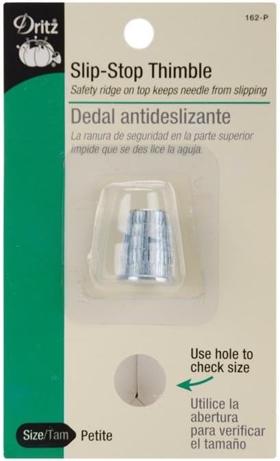 Dritz 162-P Slip Stop Thimble, Size Petite, Silver