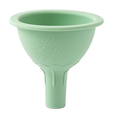 Silicone Funnel for Baby Formula, Kitchen Use - Green | Fits Pouch Openings Snugly, Pump to Storage Bag Transfers, Purees, Spice and Oil, Odor Resistant, Dishwasher Safe
