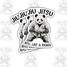 (3 Pcs) Jiu Jitsu Roll Like a Panda Sticker Cute Grappling Meme for BJJ Students, Kids, Instructors, and Martial Arts Fans for Laptop Water Bottle Tumbler Gifts 3 Inches