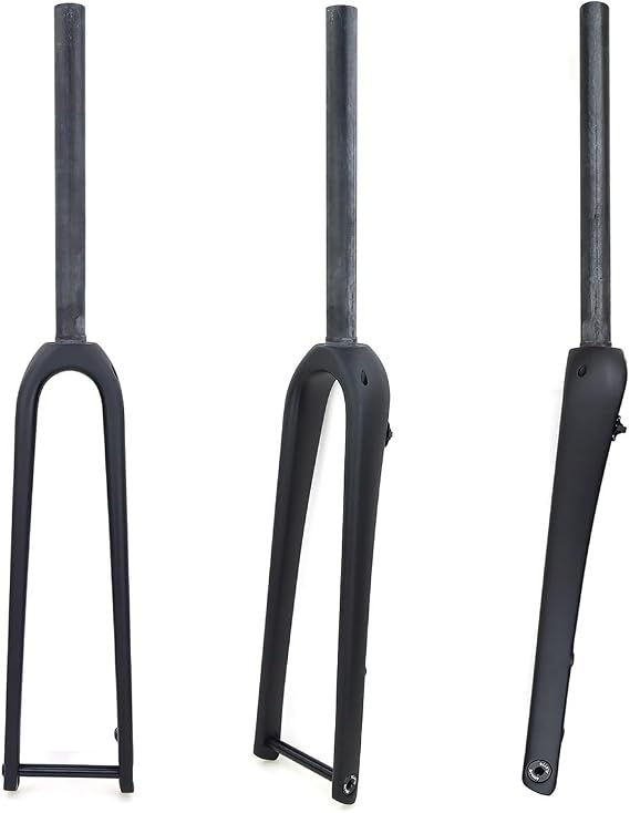 Gravel Bikes Rigid Fork 700C Full Carbon Fiber Road Bikes Fork 1-1/8" Straight/Tapered Tube Front Fork Thru Axle 12X100mm Disc Brake(Straight)