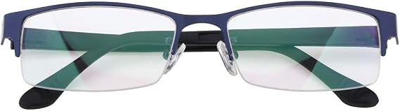 Half Rim Anti-Blu-ray Computer Reading Glasses +2.00 Mens Womens Blue Frame Readers Spectacles