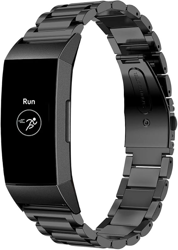 Maxjoy Compatible Fitbit Charge Bands: Charge 4/3 SE Metal Band, Stainless Steel Bracelet Strap Replacement, Small/Large Sizes