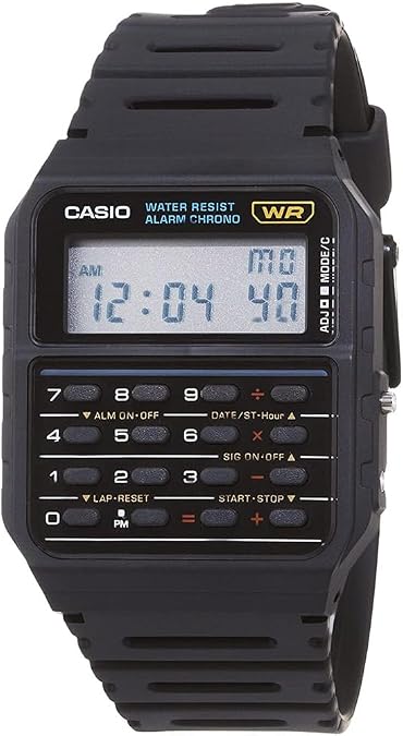 Casio Casio-CA53W-1Z Watch, Black/White, Strip, Black/White, PEQUENO, Strip