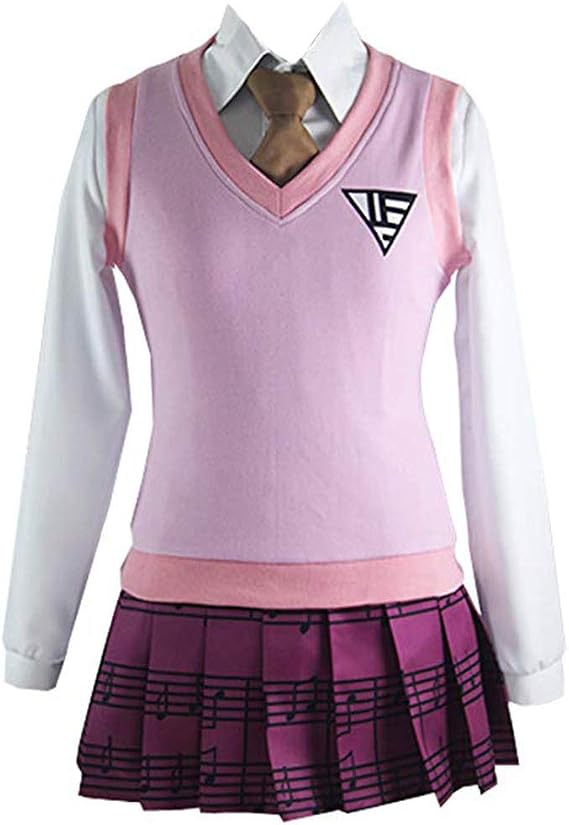 Anime Kaede Akamatsu Cosplay Girl School Pink Uniform Dress
