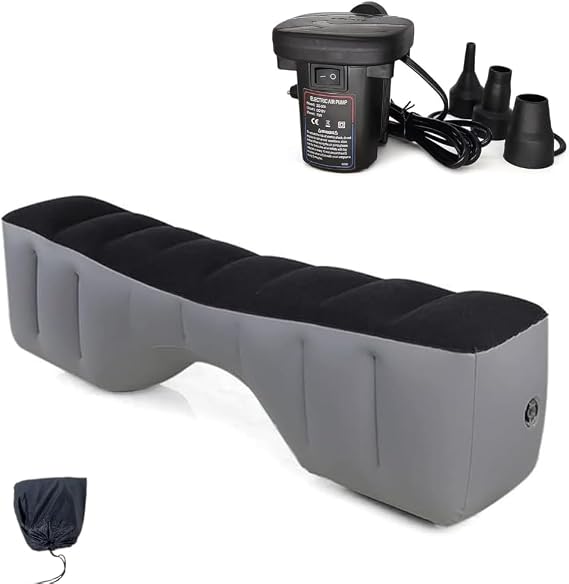 Inflatable Car Air Mattress Back Seat Bed with Air Pump, Universal Back Seat Gap Filler Pad Extender for SUV Camping Sleeping Travel Rest
