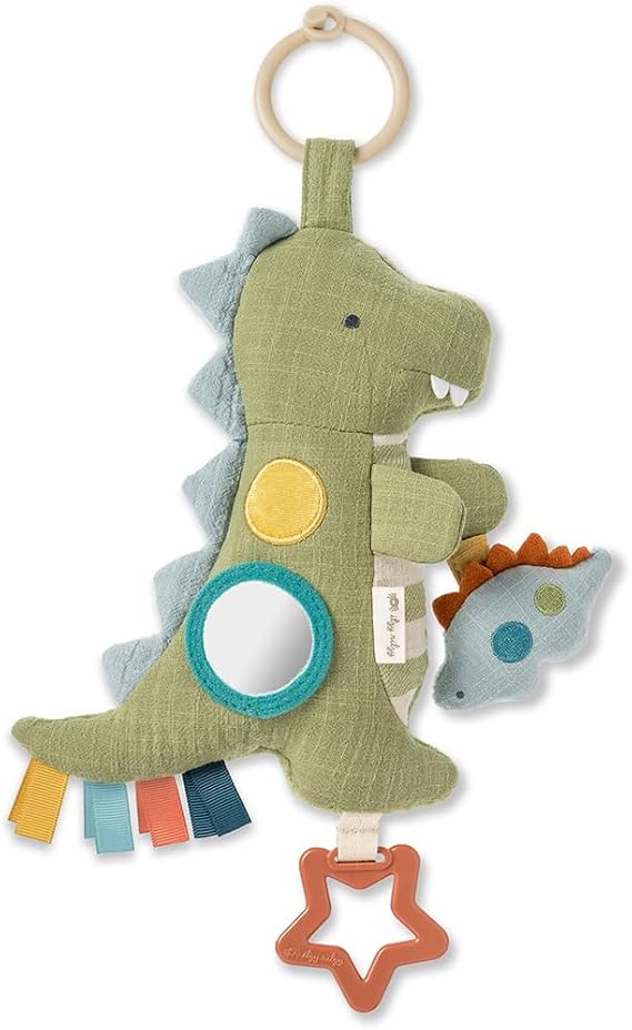 Itzy Ritzy Bitzy Traveler Baby Stroller & Car Seat Toy w/Rattle (Dinosaur)