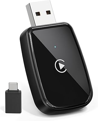 Mini Wireless CarPlay Adapter for Apple iPhone Only, Convert Wired CarPlay to Wireless with USB-A to USB-C Adapter, Stable Control & No Delay Latency, Black
