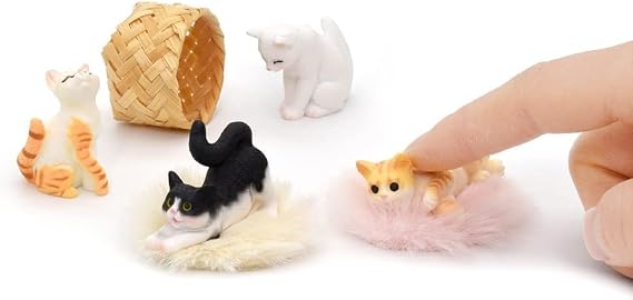 iland Cat Figurines,112 Scale Dollhouse Accessories,Realistic Mini Cat for Dollhouse Decor & Cake Toppers