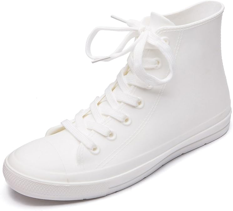 DKSUKO Women's Rain Boots Waterproof Rain Shoes with Lace Up Garden Shoes