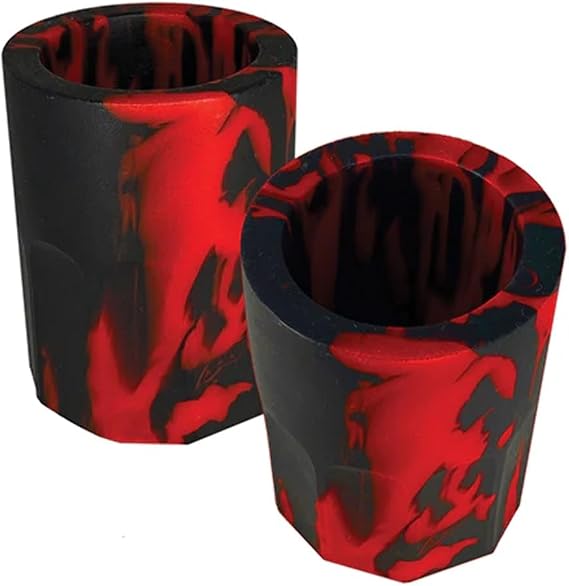 OXBALLS HOGNIPS-2 Huge Silicone Nipple Suckers - Massive Vacuum Cups for Fat, Pierced, Pumped & Jumbo Nipples - Insanely Strong Suction, Wide Lip Seal, Liquid Platinum Silicone - Red Black Swirl Pair