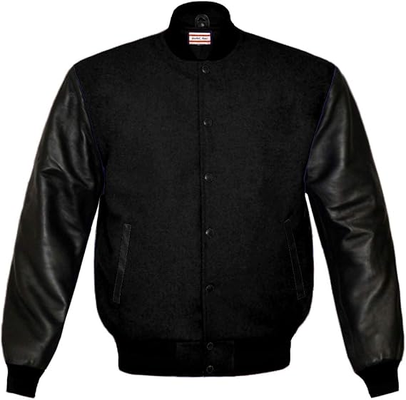 Superb Genuine Leather Sleeve Letterman College Varsity Men Wool Jackets