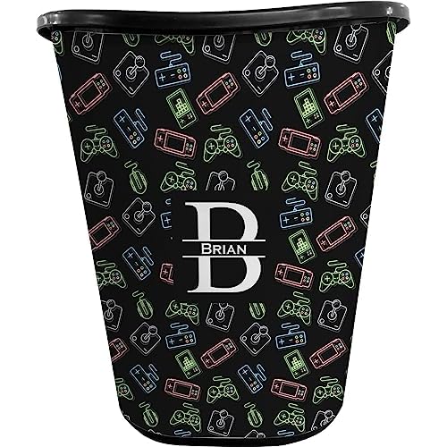 YouCustomizeIt Personalized Video Game Waste Basket - Single Sided Black