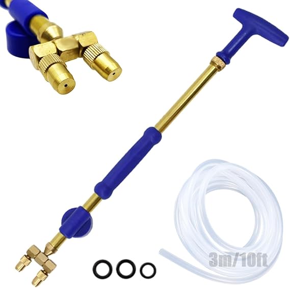 Garden Manual Sprayer, Double Nozzles Handheld Push-Pull Copper Pump Sprayer with 10ft/3m Water Hose - Free to Cut, for 28mm(d)*12mm(H) Beverage Bottle Mouth, for Spraying Moisturizing Cleaning