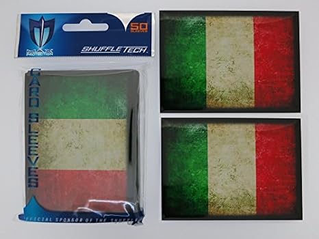 Max-Pro 100 Italy ITALIAN FLAG Shuffle-Tech Sleeves Iconic Flags Collection (fits Magic / MTG Cards)
