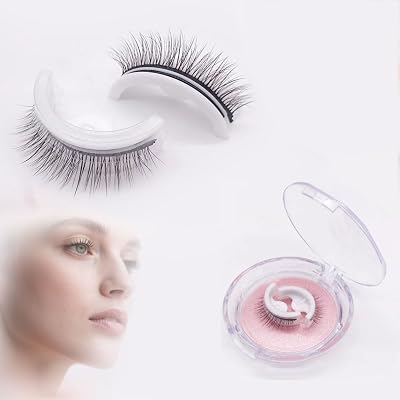 Reusable Self Adhesive Eyelashes Waterproof, 5Pairs Self-Adhesive Lashes No Glue Needed, False Eyelashes Natural Look, Long Lasting, Easy To Use And Remove Natural B