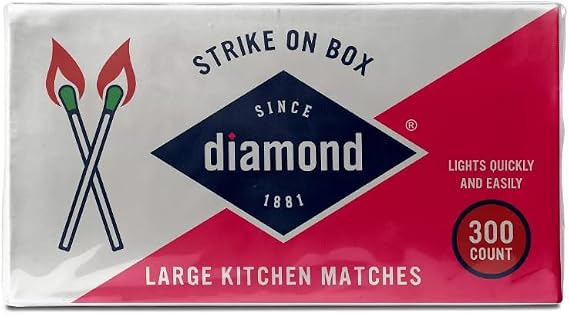 Diamond Strike on Box Large Kitchen Matches, 4 Boxes (Extra Large, 300, Matches)