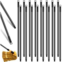 Gisafai 20 Pcs Broom Handle with Threaded Tip Powder Coated Broom Handle Metal Cleaning Pole with Plastic Thread Stick for Floor Brushes Replacement Cleaning Tools Accessories