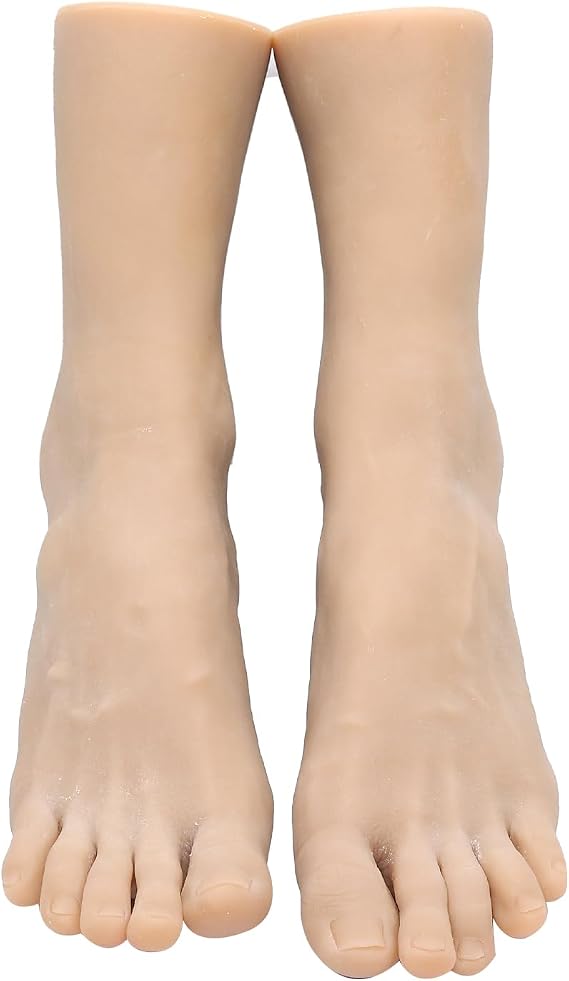 Male Silicone Foot Model Silicone Soft Wrinkles on Soles of Feet LifeSize 1:1 Mannequin Style(10.62in)