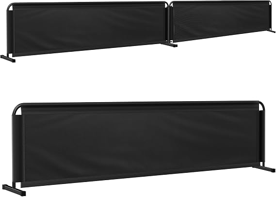 Pickleball Court Dividers, 3 Extra-Large Ball Barrier Panels-102.5 ft Each, Portable Pickleball Baffle Barrier to Block Stray Balls, Field Fence for Indoor/Outdoor Setup (All-Black, 3)
