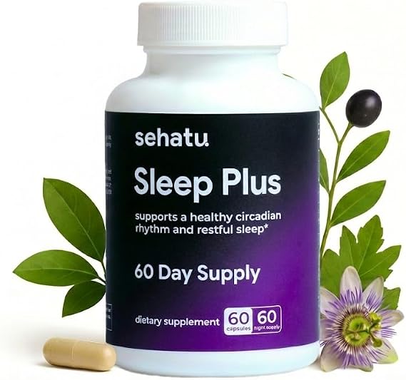 Clinic's Sleep Aids for Adults, Blended Melatonin, 60-Day Supply | contains Melatonin, GABA, Ashwagandha, 5-HTP, for those seeking a healthy sleep-wake schedule, aids a relaxed mood, 60 count
