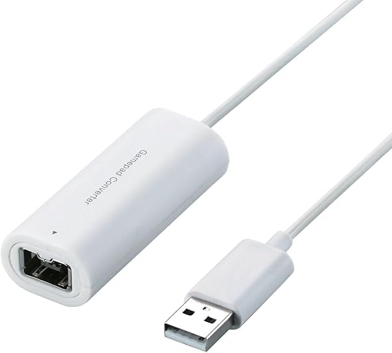 ELECOM Gamepad Converter for Wii Controllers, Support Wii Game Classic Controller and Classic Controller Pro, Only Compatible with Windows PC 39 inch Cable Length (JC-W01UWH)