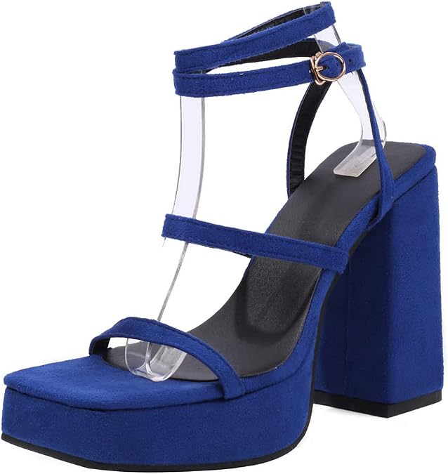Women's Platform Heels Block Heel Sandals Ankle Strap Dress Sandals