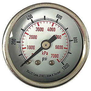 4FMY7 Pressure Gauges, 3-1/2 In