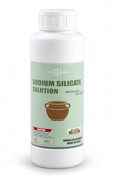 Sodium Silicate Solution for Pottery & Ceramics - 17 FL.OZ - Water Glass for Glazing, Slip Casting, Deflocculant - 40% Concentration