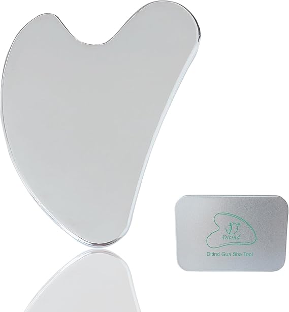 Gua Sha, Gua Sha Facial Tools, Stainless Steel Guasha Tool for Facial and Body SPA, Guasha Massage for Toxins Prevents Wrinkles and Body SPA Acupuncture Therapy
