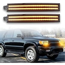 LED Front Bumper Fog light DRL Amber Sequential Turn Signal Lamp Feature Kit for Toyota 4Runner 1996-2002,Replacement Front Side Upper Bumper Filler Bracket,2pcs