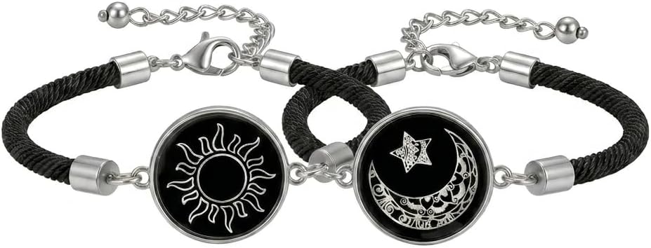 Sun Moon Matching Bracelet for Couple Bff Luminous Glowing Star Bracelet