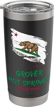 Grover Hot Springs State Park California Flag Vacation Stainless Steel Insulated Tumbler