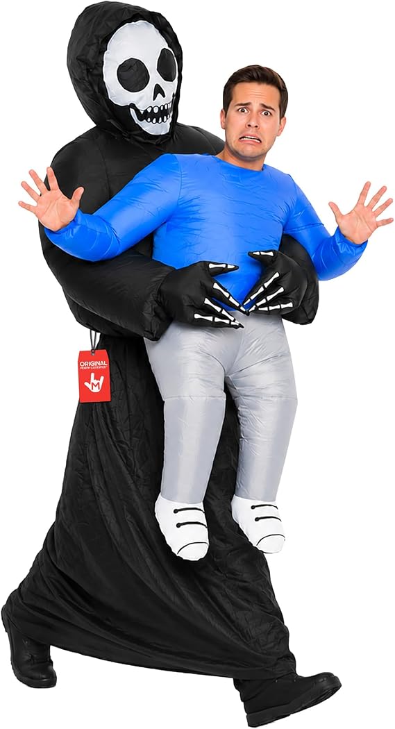 Grim Reaper Pick Me Up Inflatable Costume - Great Illusion Fancy Dress Outfit One size fits most