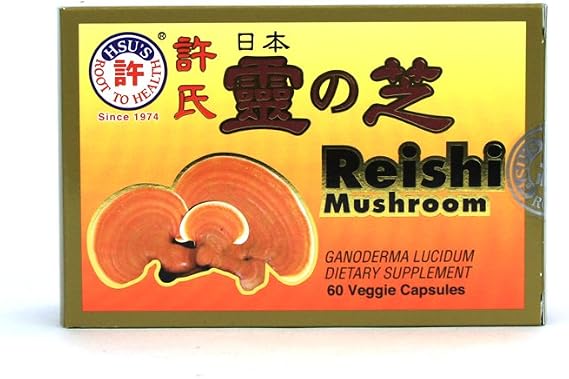 Hsu's Ginseng SKU 3720 | Japanese Reishi Mushroom Capsules, 60 Count | 60| 60ct Box of Reishi Mushroom Capsules, B073V4Z4QH