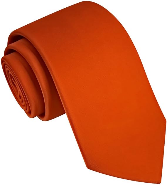 Branduce 3.15"(8cm) Mens Solid Satin Tie Pure Color Necktie + Gift Box