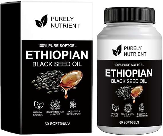 Ethiopian Black Seed Oil, Organic Cold Pressed, Non-GMO, Gluten-Free (Black)