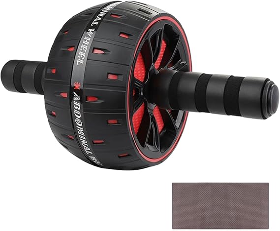 Abdominal Wheel Home Gym Fitness Workout Equipment | Abdominal Exercise Roller Includes Extra Thick Knee Pad for Men Women Core Workout Core Power Training Body Toning Daily